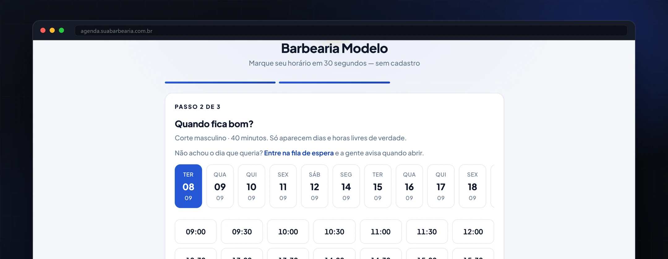Tela do TECMAP AGENDA